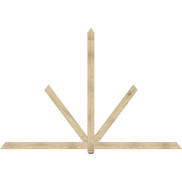 Ekena Millwork Kennewick Rough Sawn Timber Gable Bracket, Douglas Fir, 108"W x 72"H x 2"D x 4"F, 16/12 Pitch GBW108X72X0204KEN00RDF - main